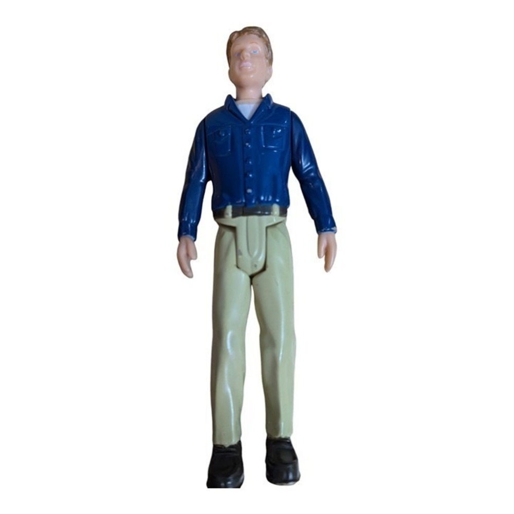 LOVING FAMILY SEVEN TOWNS 7T dark blonde FIGURE DAD Plastic blue shirt moveable